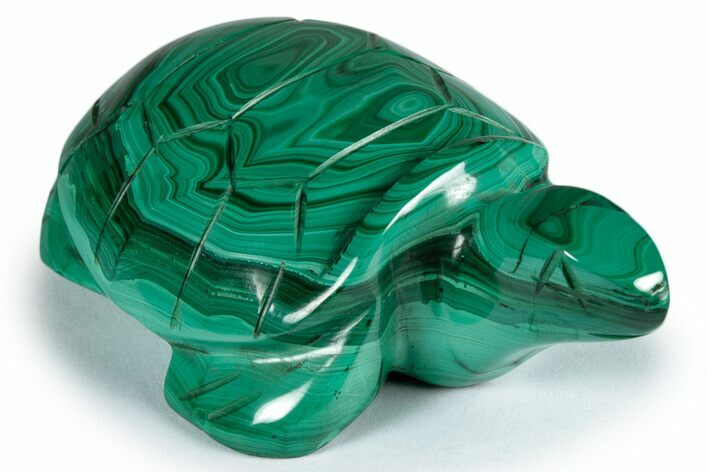 Flowery, Malachite Turtle Carving - DR Congo #337816